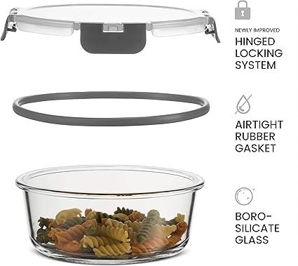 FineDine 24 Piece Glass Storage Containers with Lids Leak Proof