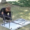 Folding Heavy Duty Utility Table Indoor Outdoor Portable Plastic Wedding Event Picnic Table w Steel Legs