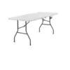 Folding Heavy Duty Utility Table Indoor Outdoor Portable Plastic Wedding Event Picnic Table w Steel Legs