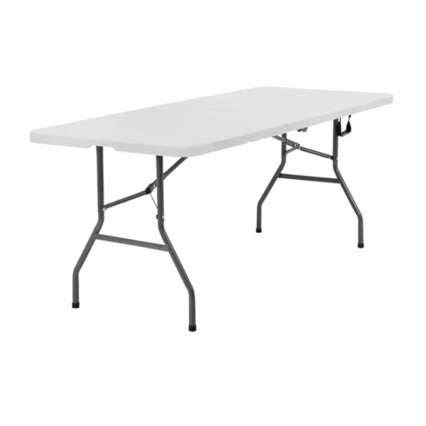 Folding Heavy Duty Utility Table Indoor Outdoor Portable Plastic Wedding Event Picnic Table w Steel Legs