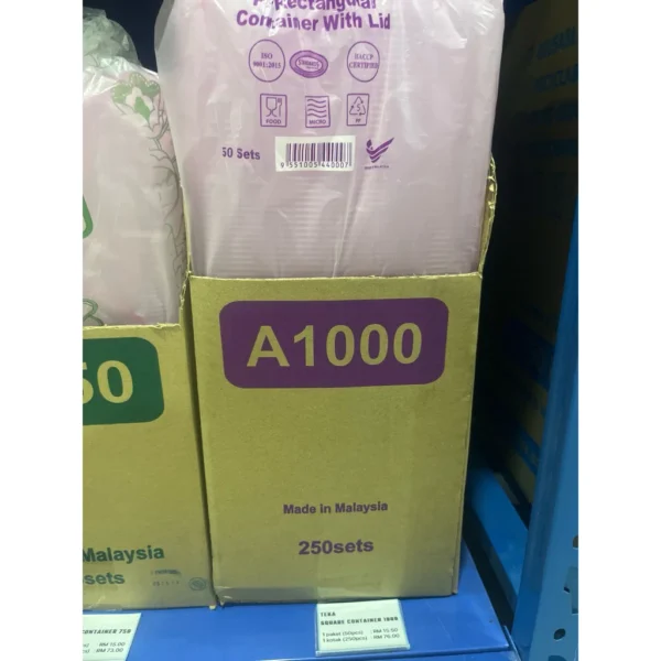 A1000 A750 A650 A500 PP RECTANGULAR CONTAINER