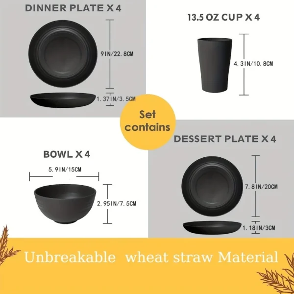 Dinnerware Set For 16 pax Dinner Plates Sets Microwave Dishwasher Safe Reusable