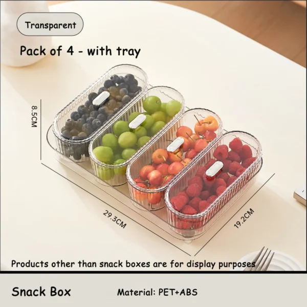 sg-11134201-7reo9-m8o65e6gw9mo53.webp Square Plastic Divided Serving Tray With Cover Snack Storage Box Dustproof Moisture Proof