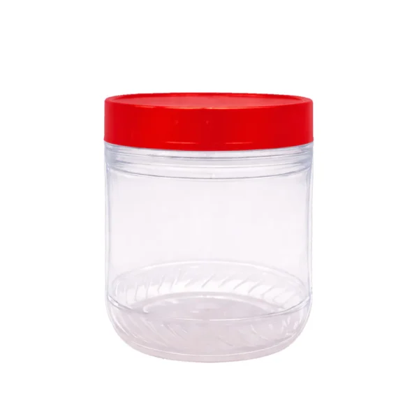 800ML PET CONTAINER RED COVER TRANSPARENT