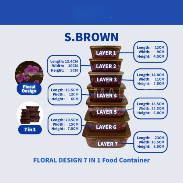 Food ContainerFood Storage Kitchenware Food Container With Floral Flower Print